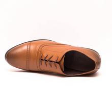 Caliber Shoes Leather Tan Brown Lace Up Formal Shoes For Men - ( K518L)