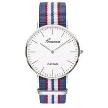 Top Luxury Brand Stripe Nylon Band Watch Men Quartz Wristwatch