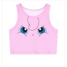 Pokemon Crop Top Women Camis Pikachu Squirtle Bulbasaur