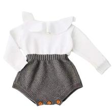 Newborn Baby Girl Clothing Rompers Wool Knitting Tops Long Sleeve