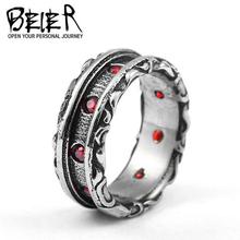 Beier New Designed Cool Retro Gothic Ring With Red Stone