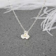 Ouxi Silver/White Tulip Flower Pendant With Chain For Women-K10277