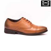 Caliber Shoes Leather Tan Brown Lace Up Formal Shoes For Men - ( K518L)