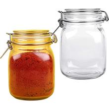 Pasabahce Big Size 650 Grams Latch Lock Lid Glass Jar Glass Lock Jar  Old Fashioned Heat Resistance Jar  Storage and Travel Container  Air Tight Glass Jar with Metal Locking