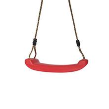 Red Hard Seat Plastic Hanging Tree Swing Seat With Nylon Ropes