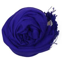 Royal Blue Plain Shawl - 70% Cashmere 30% Silk