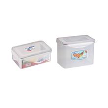 Prime Houseware Lock It Aqua Clear Tall Rectangular Container (1350 ml, 2700 ml)-2 Pcs