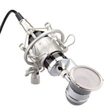 BM 8000 Condenser Sound Studio Recording Broadcasting Microphone+Pop Filter+Shock Mount