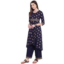 Khushal K Women's Rayon Printed Kurta With Palazzo Set