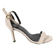 Light Cream Stiletto Heel Ankle Strap Shoes For Women - 1918-D3