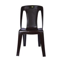 Marigold Plastic Armless Chair with Rattan Stick Design