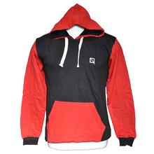 BASTRA Men's Crew Neck Hoodies (HoHlBR) - Half-Black & Red