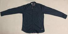 Blue/Sand-Black Check Shirt Double Layer For Men