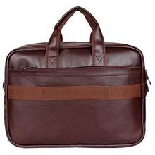 Sassie Leatherette 12 LTR Brown Office Bag, Laptop Briefase,