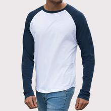 White / Navy Baseball T-shirt For Men