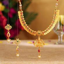 Sukkhi Gorgeous Gold Plated Temple Coin Necklace Set For