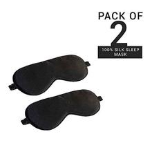 Pack Of 2 100% Mulberry Silk Sleep Mask-Black