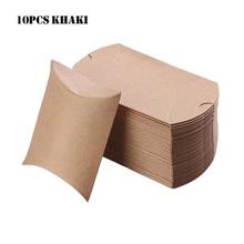 10pcs/set Cute Kraft Paper Pillow Candy Box Wedding Favors Gift