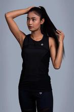 Black Cotton Pulse Tank Top For Women