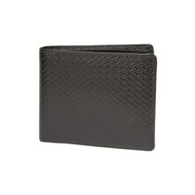 Black Textured Leather Wallet for men
