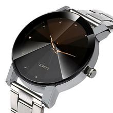 Women&Men Crystal Stainless Steel Analog Quartz WristWatch Quartz Wrist Watches for men Crystal Bracelet Relogio Feminino clock