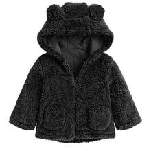 Black Winter Hoodie Ear Fur Jackets For Kids