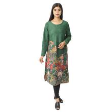 Floral Printed Velvet Dress For Women