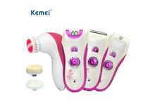 KM 3066 Kemei 6 in 1 Electric Rechargeable Shaver Epilator Razor professional Face Washing Cleanser Set Epilator for Lady