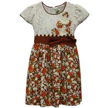 Multicolored Flower Patched Frock For Girls