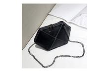 Women's Casual Stitched Shoulder Water Cube Handbag-Black (41001941BK)