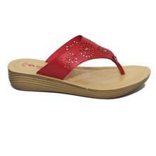 aeroblu Golden Laser Cut V-Strap Sandals For Women - LA04