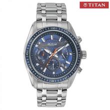Titan Octane Blue Dial Chronograph Watch For Men- 90077KM02