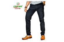 Virjeans Slim Fit Check Cotton Pant Blue-(VJC 691)