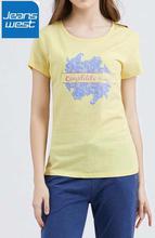 JeansWest Light Yellow T-shirt For Women