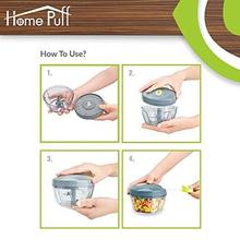 Home Puff HP-MINI-CHPR Vegetable Chopper with 3 Stainless Steel Blade,