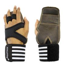 White/Black Lining Design Gym Gloves For Men