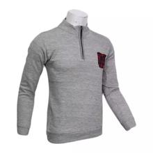 Grey Zippered T-shirt For Men