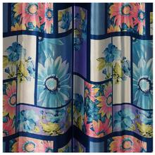 Digital Print Curtains With Blue Floral Patterns