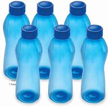 Cello Present Maxis Pet 1000ml Unbreakable Water Bottle in Set of 6 pcs Blue Colour 1000ml Bottle (pack of 6,Blue,Plastic)