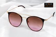 GREY JACK Golden  Frame With Polarized Shaded Pink Lens Sunglasses