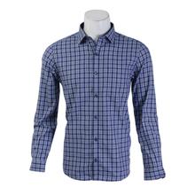 Turtle Dark Blue Checked Full Sleeve Formal Shirt For Men (4006) + 6 Pairs of Happy Feat Socks