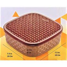 MIR Woven Sq Masala Rangoli Box (Dabba) - 7 Sections, 700ml,