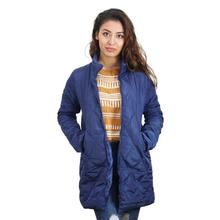 Navy Blue Zippered Down Jacket