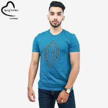 Being Human Blue Round Neck Printed T-Shirt For Men