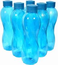 Cello Present Maxis Pet 1000ml Unbreakable Water Bottle in Set of 6 pcs Blue Colour 1000ml Bottle (pack of 6,Blue,Plastic)