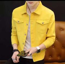 Yellow Denim Spring Fashion Jacket For Men