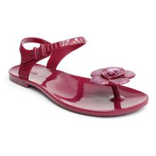 Maroon Jelly Flower Strappy Sandals For Women