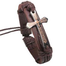 FAMSHIN New Hot Bracelet For Women Men Jewelry Handmade Braid Genuine Leather bracelet Wrap Charm Cross Bracelets  Fine Jewelry