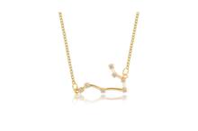 Gold Toned Gemini Virgo Twelve Constellation Pattern Zodiac Sign Necklace