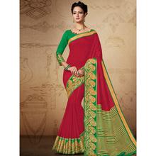 Stylee Lifestyle Red Banarasi Silk Jacquard Saree - 2074